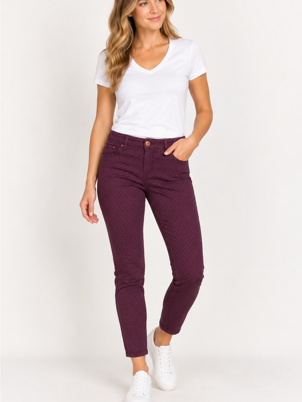 Rewind Purple Polka Dot Skinny Pants Size 1 NWT